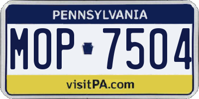 PA license plate MOP7504