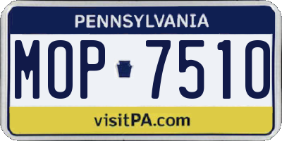 PA license plate MOP7510