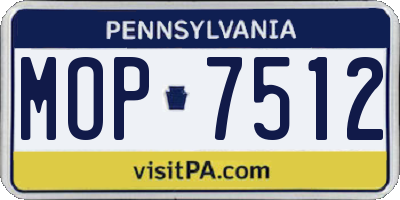 PA license plate MOP7512