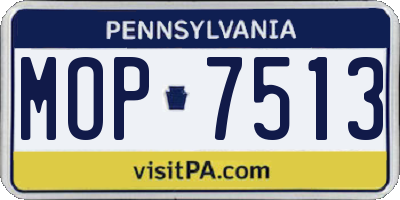 PA license plate MOP7513