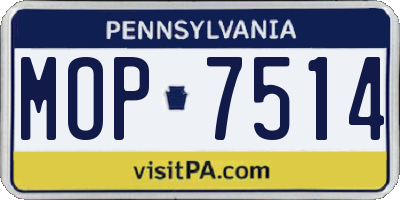 PA license plate MOP7514