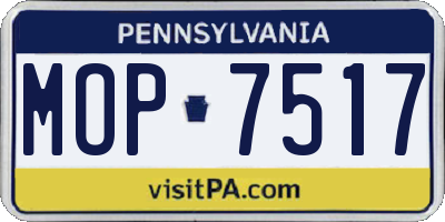 PA license plate MOP7517