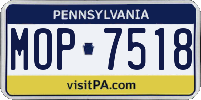 PA license plate MOP7518