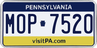 PA license plate MOP7520