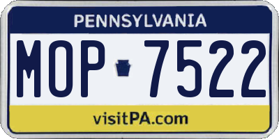 PA license plate MOP7522