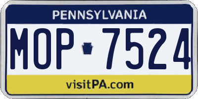 PA license plate MOP7524