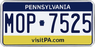 PA license plate MOP7525