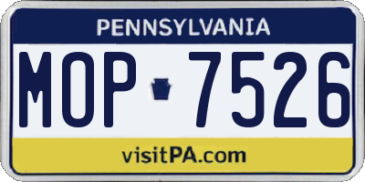 PA license plate MOP7526
