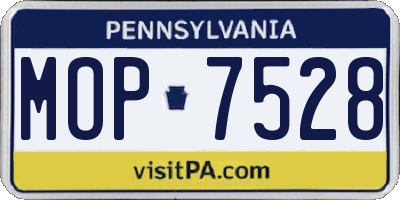 PA license plate MOP7528