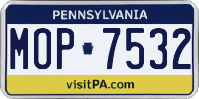 PA license plate MOP7532