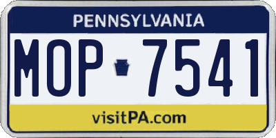 PA license plate MOP7541