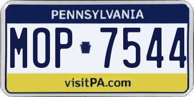 PA license plate MOP7544