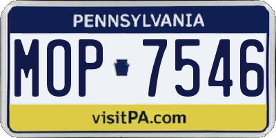 PA license plate MOP7546
