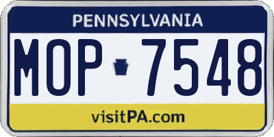PA license plate MOP7548