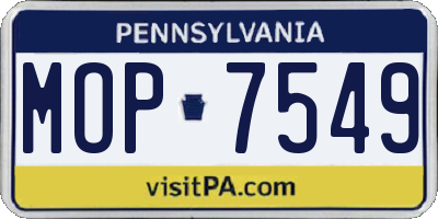 PA license plate MOP7549
