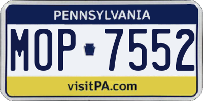 PA license plate MOP7552