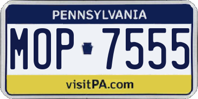 PA license plate MOP7555
