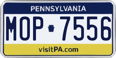 PA license plate MOP7556