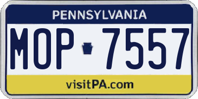 PA license plate MOP7557