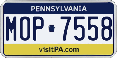 PA license plate MOP7558