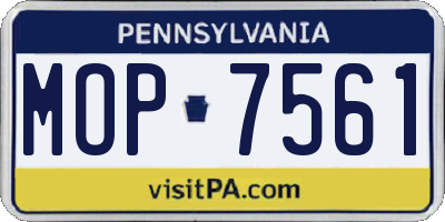 PA license plate MOP7561