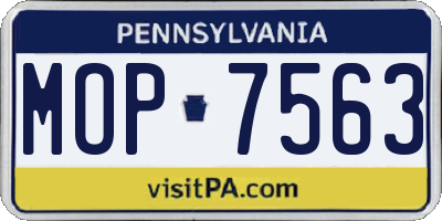 PA license plate MOP7563