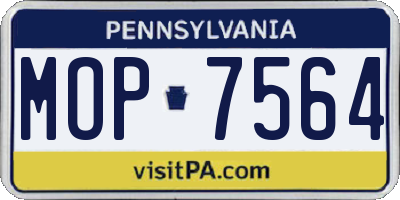 PA license plate MOP7564