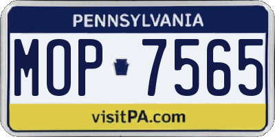 PA license plate MOP7565