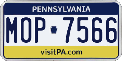 PA license plate MOP7566
