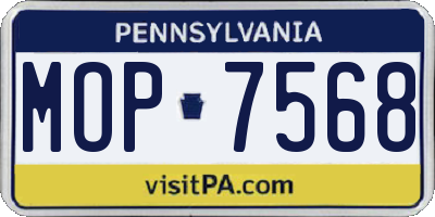 PA license plate MOP7568