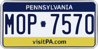 PA license plate MOP7570