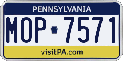 PA license plate MOP7571