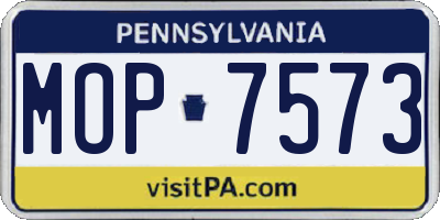 PA license plate MOP7573