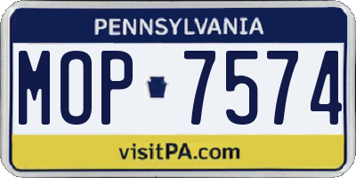 PA license plate MOP7574