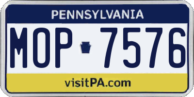 PA license plate MOP7576