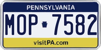 PA license plate MOP7582