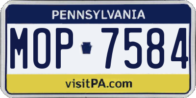 PA license plate MOP7584