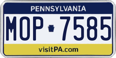PA license plate MOP7585