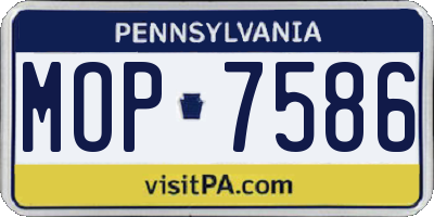 PA license plate MOP7586
