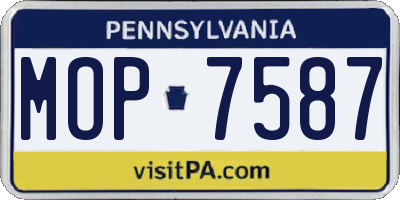 PA license plate MOP7587