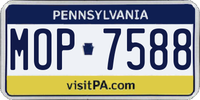 PA license plate MOP7588