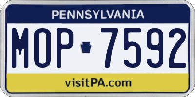 PA license plate MOP7592