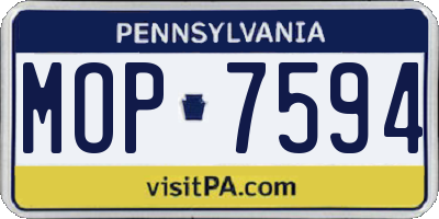 PA license plate MOP7594
