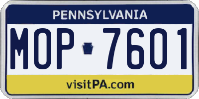 PA license plate MOP7601