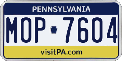 PA license plate MOP7604