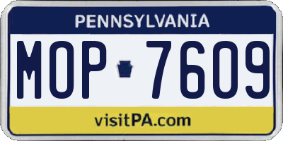 PA license plate MOP7609