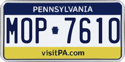 PA license plate MOP7610