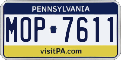 PA license plate MOP7611
