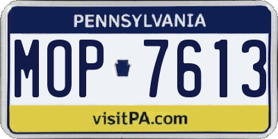 PA license plate MOP7613
