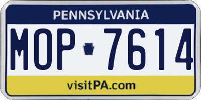 PA license plate MOP7614